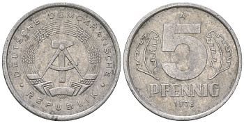 ГДР 5 пфеннигов 1978 A алюминий 4615-1267