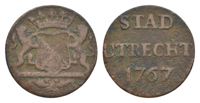 Нидерланды, Голландия, Утрехт 1 дуит 1767 KM 91 медь 4644-812