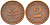 ФРГ 2 ПФЕННИГА 1950 D KM 106, J. 381 бронза 4396-1549