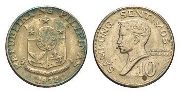 Филиппины 10 сентаво 1972 KM 198 медно-никель 4636-336