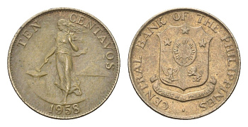 Филиппины 10 сентаво 1958 KM 188 медь цинк никель 4668-662