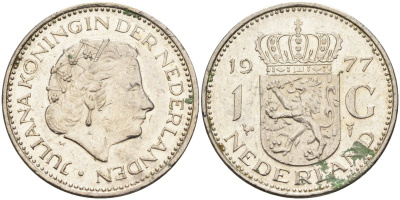 Нидерланды 1 гульден 1977 Юлиана (1948-1980) KM 184a никель 4171-127
