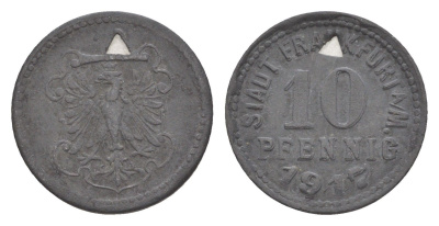 Франкфурт-на-Майне 10 пфеннигов 1917 Funck 136.1, Men05 7947.2, Men18 9918.2 цинк 4636-1152