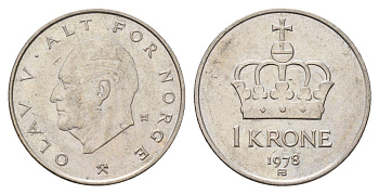 Норвегия 1 крона 1978 Улаф V (1957-1991) KM 419 медно-никель 4703-825