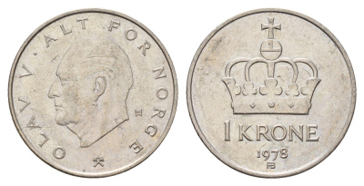 Норвегия 1 крона 1978 Улаф V (1957-1991) KM 419 медно-никель 4703-825