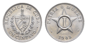 Куба 1 сентаво 1988 KM 33.2 алюминий UNC 4636-659
