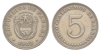 Панама 5 сентесимо 1962 KM 23.2 медно-никель 4643-1241