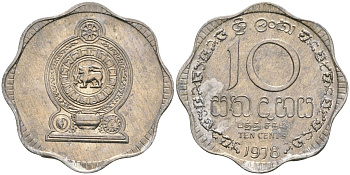 Шри-Ланка 10 центов 1978 KM 140a алюминий 4135-1244