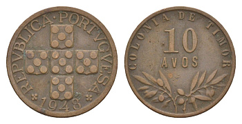 Португальский Тимор 10 аво 1948 KM 5 бронза 3711-1244