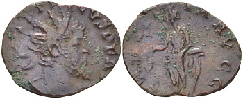 Римская Империя (императоры в Галлии) антониниан 272 - 273 Тетрик I. LAETITIA AVGG, Летиция, персонификация Радости, Колония Агриппины, Good Very fine RIC 88 биллон 1073-13-97