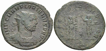 Римская Империя аврелианиан 276 Флориан PROVIDEN DEOR Сердика Very fine LV 2922 бронза 1073-17-41