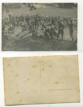 ШВЕЙЦАРИЯ ОТКРЫТКА ND I-АЯ МИРОВАЯ ВОЙНА, СОЛДАТЫ НА ПРИВАЛЕ бумага 153-26-12