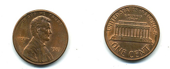 США 1 цент 1987 Линкольн KM 201b цинк плакированный медью 4364-231