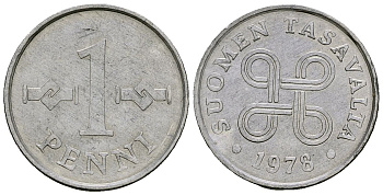 Финляндия 1 пенни 1978 KM 44a алюминий 4136-856