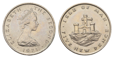 Остров Мэн 5 пенсов 1971 KM 22 медно-никель UNC 4119-623