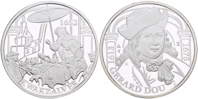 НИДЕРЛАНДЫ МЕДАЛЬ ГЕРАРД ДОУ(1613-1675), КАРТИНА ШАРЛАТАН 1652 ГОД, ДИАМЕТР 30 мм., ВЕС 9,42 гр. медно-никель 1087-2-53