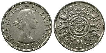 Великобритания 2 шиллинга (флорин) 1963 Елизавета II (1952-2022) KM 906, Spink 4146 медно-никель 4382-433