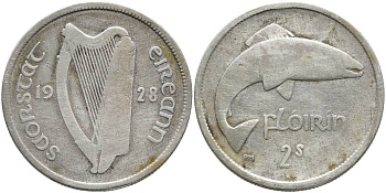 Ирландия 1 флорин = 2 шиллинга 1928 KM 7 серебро 4531-812