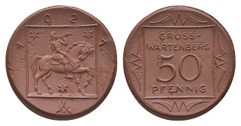 Вартенберг 50 пфеннигов 1921 Men05 9859.3, Men18 12285.3 фарфор 1094-7-25