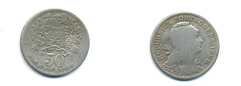 Португалия 50 сентаво 1928 KM 577 медно-никель 4379-1045