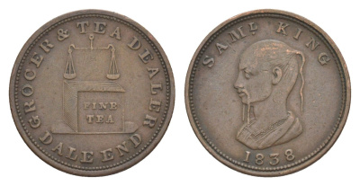 Великобритания, Бирмингем 1 фартинг 1838 Сэмюэл Кинг Withers 2 660, Batty 904 бронза 1528-1111