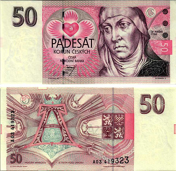 Чехия 50 крон 1993  Pick 4  бумага  UNC (пресс)  6312-57-1-1