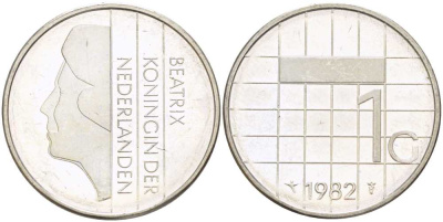 Нидерланды 1 гульден 1982 Беатрикс (1980-2013) KM 205 никель 213-1254