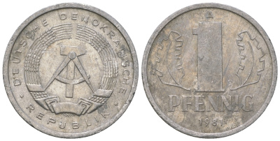 ГДР 1 пфенниг 1981 А KM 8.2 алюминий 4623-365