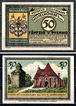 Фиссельхёфеде (Пруссия, Ганновер) 50 пфеннигов 1921 2193-35-2-1