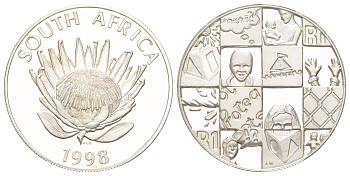 ЮАР 1 ранд 1998 Год ребенка, тираж 1.999 экземпляров KM 177 серебро PROOF 443-411