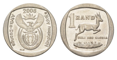 ЮАР 1 ранд 2008 KM 444 медь плакированная никелем 4627-468