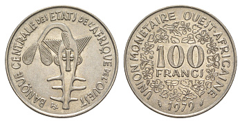 Западная Африка (BCEAO) 100 франков 1979 KM 4 никель UNC 4619-253