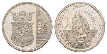 Нидерланды, Терсхеллинг 1/2 дублон 1999 медно-никель UNC 4645-714