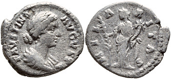 Римская Империя денарий 161-175 Фаустина Младшая, жена Марка Аврелия Very fine серебро 270-125