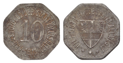 Хильдесхайм 10 пфеннигов 1918 Funck 212.4, Men18 14500.11 железо 4636-759