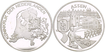 НИДЕРЛАНДЫ МЕДАЛЬ ND СЕРИЯ ПРОВИНЦИИ НИДЕРЛАНДОВ, АССЕН, ДИАМЕТР 38 ММ., ВЕС 25,04 ГР. серебро PROOF 1088-5-24
