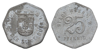 Бюр 25 пфеннигов ND Funck 64.1, Men05 3970.1, Men18 5029.1 цинк 4659-366