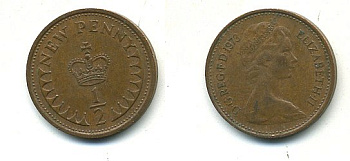 Великобритания 1/2 пенни 1973 Елизавета II (1952-2022) КМ 914, Spink 4239 бронза 4110-1661