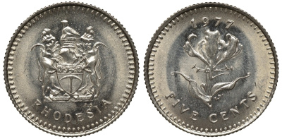 Родезия 5 центов 1976 KM 13 медно-никель UNC M35-18
