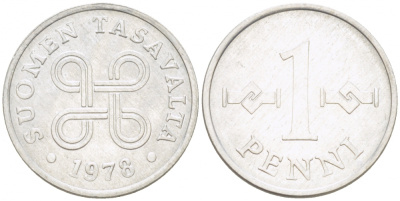 Финляндия 1 пенни 1978 KM 44а алюминий 3996-1034
