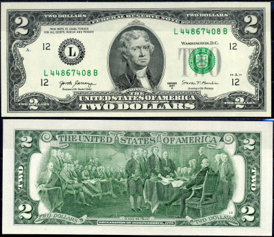 США 2 доллара 2017 Pick W545 бумага UNC (пресс) 7222-58-3-2