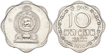 Цейлон 10 центов 1978 KM 140 a алюминий 4586-321