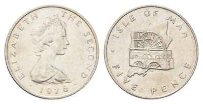 Остров Мэн 5 пенсов 1976 Елизавета II (1952-2022) KM 35 медно-никель UNC 4703-1033
