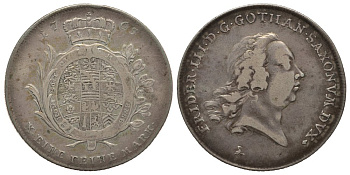 Саксен-Гота-Альтенбург 1 талер 1765 Фридрих III (1732-1772) KM 32, Dav. 2723 серебро 00-818-39