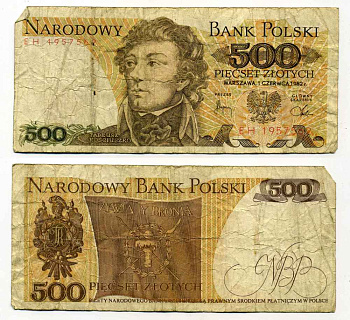 Польша 500 злотых 1982 Тадеуш Костюшко Pick 145 d бумага 8589-3-2-2