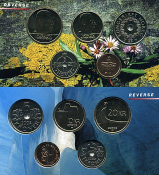 Норвегия госнабор из 4 монет плюс оригинальный жетон 2002 UNC 3-4-1-53