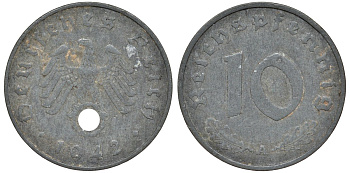 Германия 10 рейхспфеннигов 1942 A KM 101, J. 371 цинк 4132-622