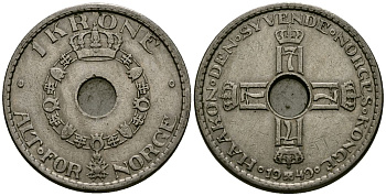 Норвегия 1 крона 1949 Хокон VII (1905 - 1957) KM 385 медно-никель 4582-556