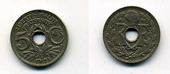 ФРАНЦИЯ 5 САНТИМ 1925 45-449