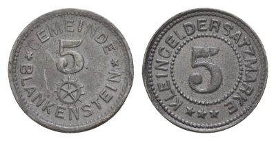 Бланкенштайн 5 пфеннигов ND Funck 46.3a, Men05 2945.1, Men18 3770.1 цинк 1528-743